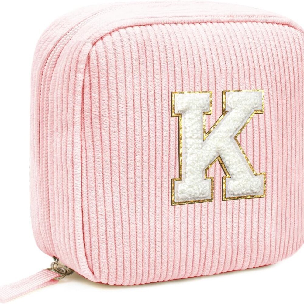 Birthday Gifts For Women Small Personalized Initial Monogram Makeup Bag,Preppy C